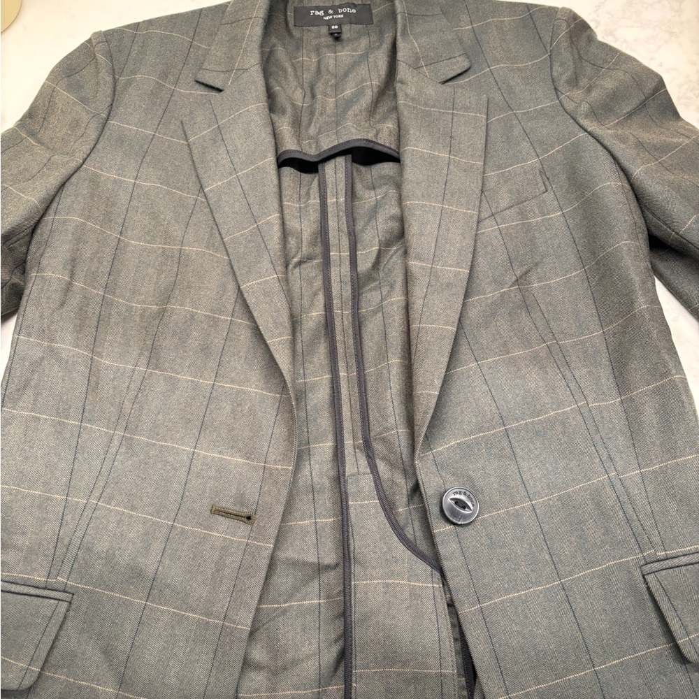 Rag & bone green plaid blazer